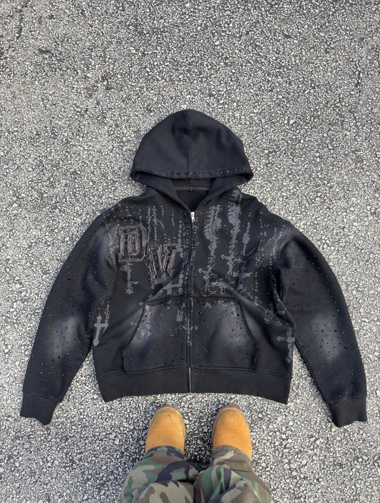 "OBSIDIAN" Rinestone Hoodie